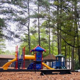 playground by a building